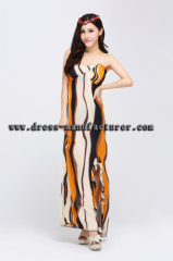 Wholesale 2015 summer Korean version of the new European and American bohemian beach dress stripe print dress strap dres