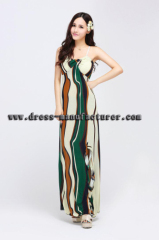 Wholesale 2015 summer Korean version of the new European and American bohemian beach dress stripe print dress strap dres