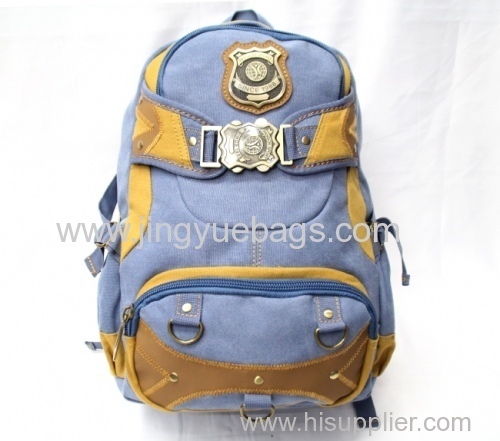 Hot selling leisure canvas backpack