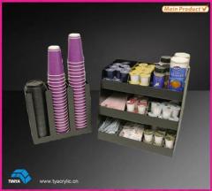 Acrylic Coffee Cup Display Stand Plastic Cup Mug Storage Bins Lucite Coffee Mug Holder Cabinet Showcase Direct Factory