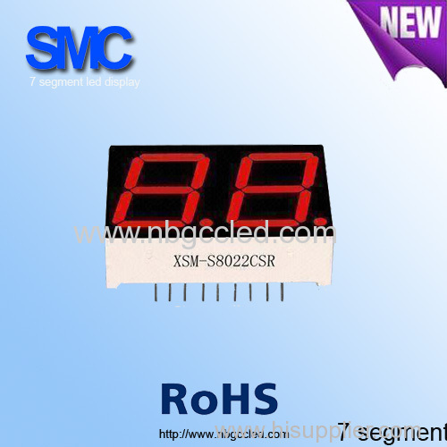 0.52 inch 2 Digits multiplexed 7 segment display