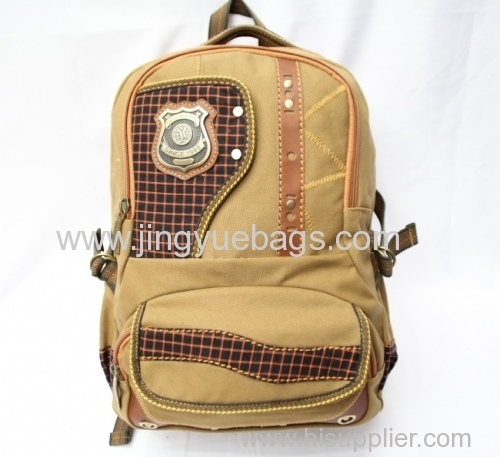 Hot selling brown canvas bags with lock