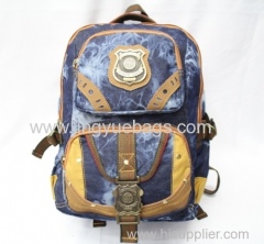 17" capacity blue canvas bag with locks