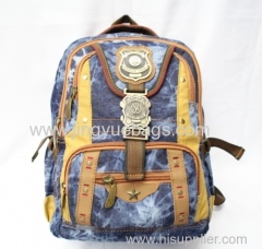 Wholesale and high quality blue canvas bag with locks