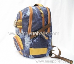 2015 leisure blue canvas backpack with locks