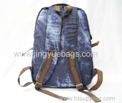 2015 leisure blue canvas backpack with locks