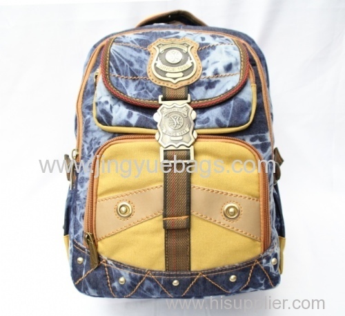 2015 hot sell blue canvas backpack