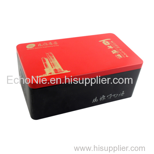 printed rectangular coffee tin cans