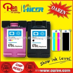 Remanufactured HP 678 Ink Cartridge Black Show Ink Level