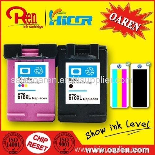Remanufactured Ink Cartridge for HP 678 Color Show Ink Level
