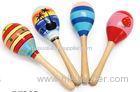 Wood Toy Music Instrument , Cute Colored Orff Wooden Maracas