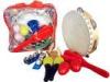 Custom Orff Kids Musical Instrument With Plastic Bag 6 Pieces Wood Percussion Set