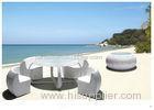 Modern White Drum Stool Stackable Rattan Furniture Table and Chairs