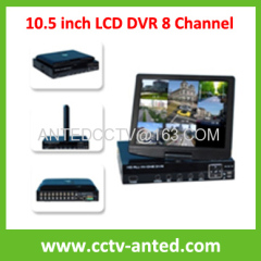LCD Monitor DVR 8channel CCTV recorder with 10.5 inch screen