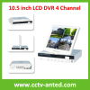 LCD Monitor DVR 4channel CCTV recorder with 10.5 inch screen