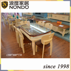 Wood dining table designs with glass top