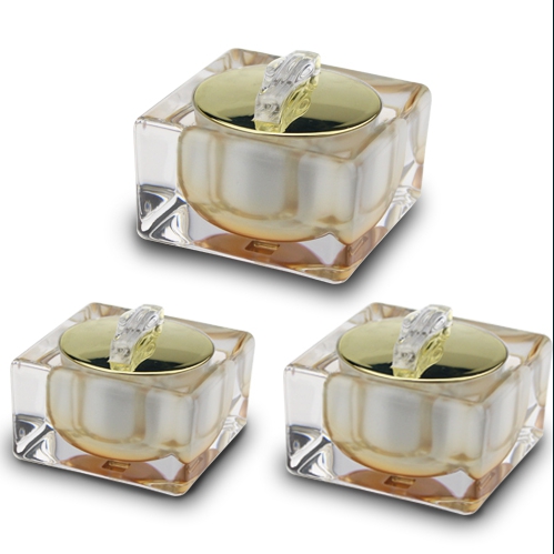15/30/50g acrylic square crystal cream jar