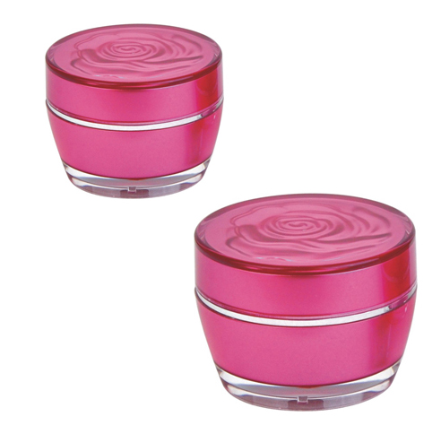 15/30g acrylic right circular cream jar with rose shape printed