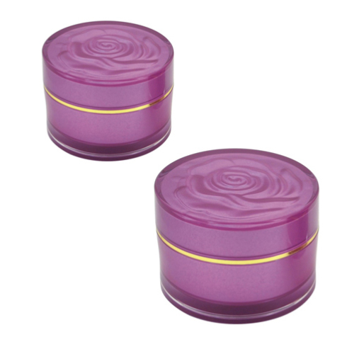 15/30/50g acrylic straight square cream packaing with rose-shape-printed cap