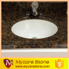 Costomized design natural one peice granite baltic brown bathroom vanity top vanitop with sink