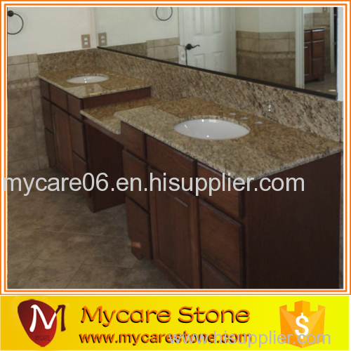 Fast delivery giallo ornamental double granite bathroom, vanity top