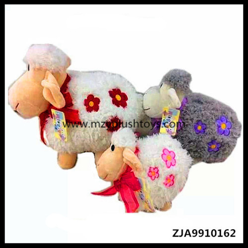 20cm Stock Top Selling Safety Material Plush Flower embroidery Sheep Animals Toys