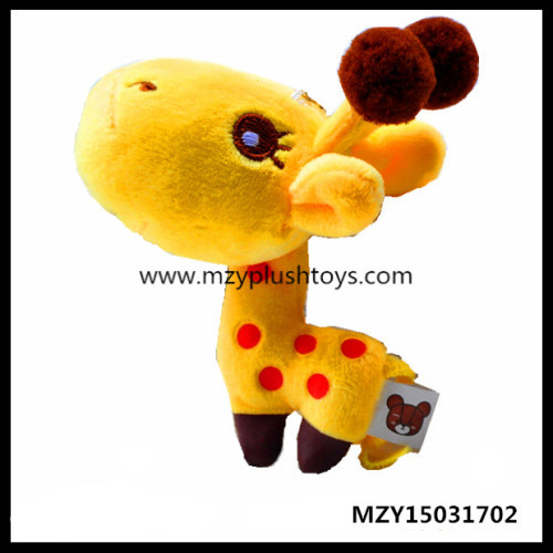 10cm Stock Mix Colors Cartoon Cute Plush Giraffe Toys Keychain