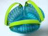 New Silicone 3 compartments steaming basket with handle