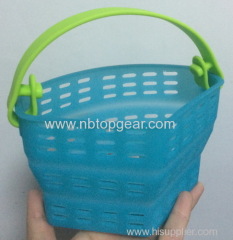 New Silicone 3 compartments steaming basket with handle