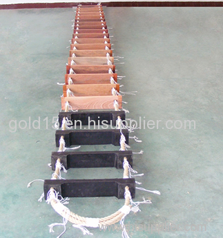 SOLAS approved Wooden Embarkation Rope Ladder with Rubber Plates/Marine Embarkation Rope Ladder