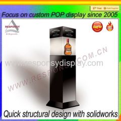 New Design Standing Wood Wine Box Display Stand with Drawers