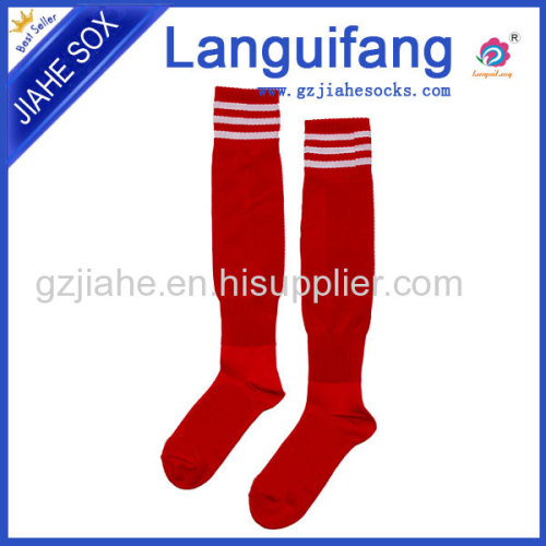 Wholesale football sock/100% cotton soccer sock/stripe football sock