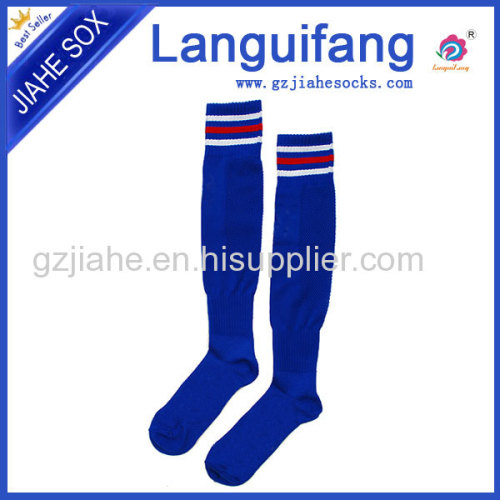 Wholesale football sock/100% cotton soccer sock/stripe football sock