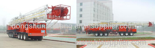 Self propelled truck mounted drilling rig