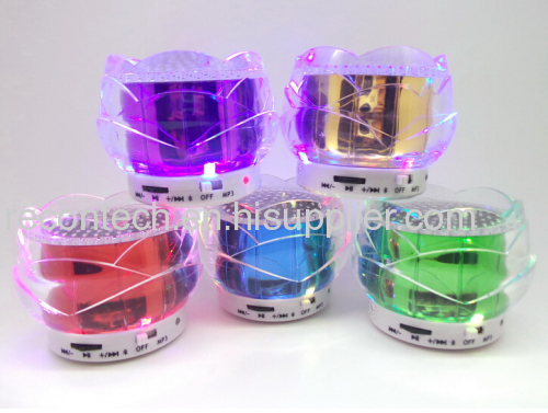 Rose shape bluetooth woofer speaker with chromatic led light