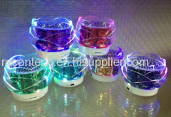 Rose shape bluetooth woofer speaker with chromatic led light