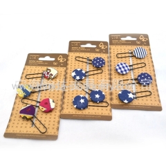 creative diffrent kinds wood button shape bookMark paper clips