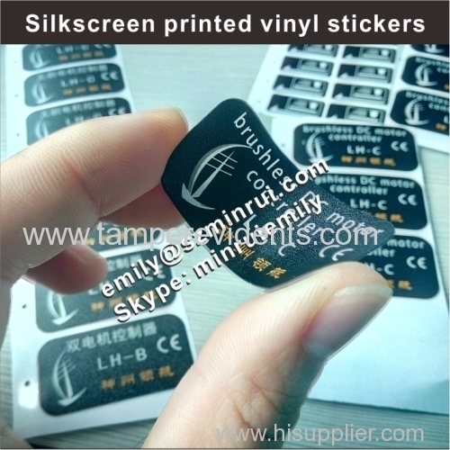 Thicker plastic labels silkscreen printing with strong adhesive 3M glue