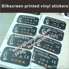 Custom Silkscreen Printing Thick Plastic Vinyl Stickers With Matte Finished Coated with Strong 3M Adhesive Electronics