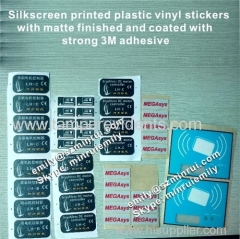 Custom Silkscreen Printing Thick Plastic Vinyl Stickers With Matte Finished Coated with Strong 3M Adhesive Electronics