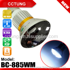 Mirror Bulb WiFi/AP HD960P P2P IPCamera with 5W White LED