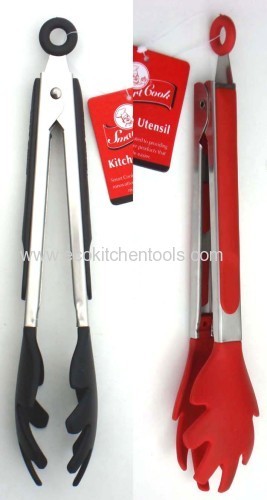 9  Silicone Tongs (SS handle)