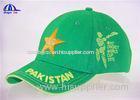 100% Cotton Embroidery Cricket Baseball Cap With Pakistan 3D Embroidery