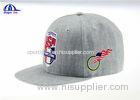 Large Adjustable Snapback Baseball Caps / Flat Brim BaseballCap with 15% Wool 85% Acrylic