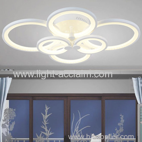 Six ring shaped living room LED acrylic ceiling lamp for sale