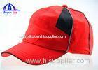 Breathable Red High Profile Custom Running Caps with 100% Polyester Fabric