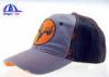 Grey / Black Adult Washed Customized Baseball Cap Breathable and Waterproof