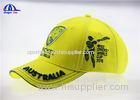 Yellow Brushed Cotton Breathable Custom Baseball Caps with 3D Embroidery Logo