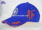 Breathable 6 Panel Cotton 3D Embroidery Baseball Cap With India Cricket Logo