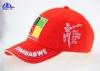 6 Panel Cotton Embroidery Cricket Baseball Cap With Zimbabwe Logo